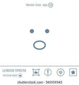 Face sign icon, vector illustration. Flat design style