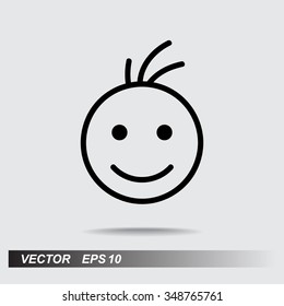 Face sign icon, vector illustration. Flat design style 