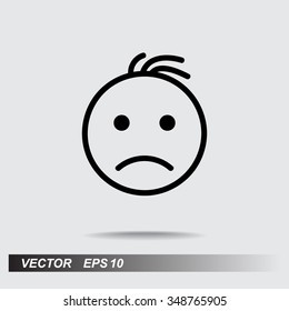 Face sign icon, vector illustration. Flat design style 