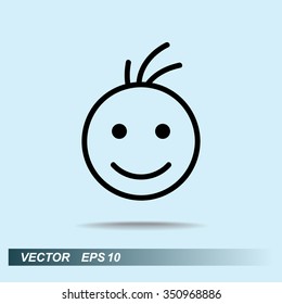 Face sign icon, vector illustration. Flat design style 