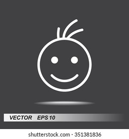 Face sign icon, vector illustration. Flat design style 