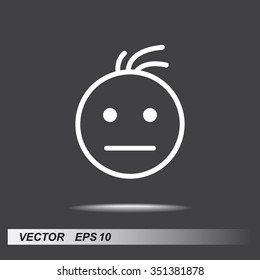 Face sign icon, vector illustration. Flat design style 