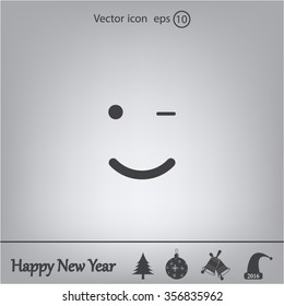 Face sign icon, vector illustration. Flat design style