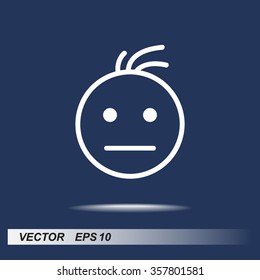 Face sign icon, vector illustration. Flat design style 