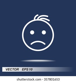 Face sign icon, vector illustration. Flat design style 