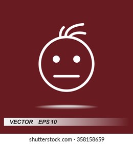 Face sign icon, vector illustration. Flat design style 