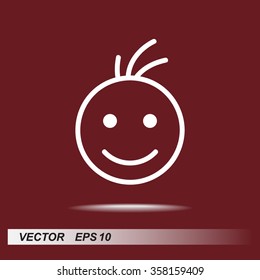 Face sign icon, vector illustration. Flat design style 