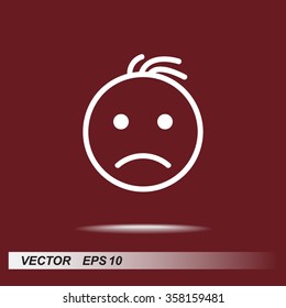 Face sign icon, vector illustration. Flat design style 