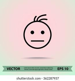 Face sign icon, vector illustration. Flat design style 