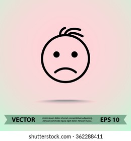 Face sign icon, vector illustration. Flat design style 