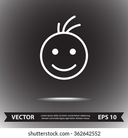 Face sign icon, vector illustration. Flat design style 