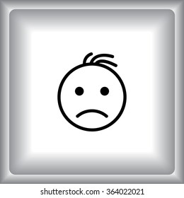 Face sign icon, vector illustration. Flat design style 