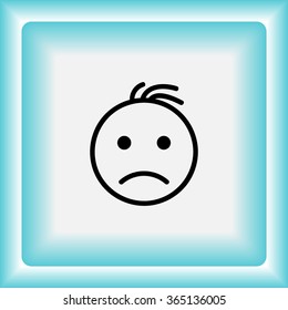 Face sign icon, vector illustration. Flat design style 