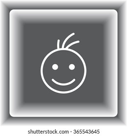 Face sign icon, vector illustration. Flat design style 