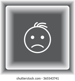 Face sign icon, vector illustration. Flat design style 