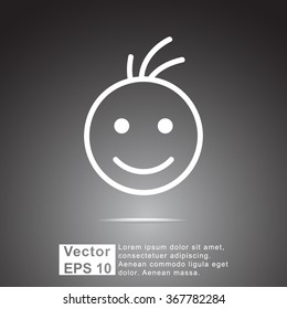 Face sign icon, vector illustration. Flat design style 
