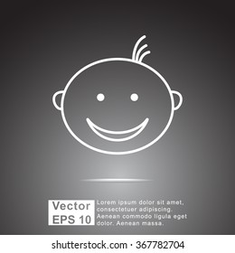 Face sign icon, vector illustration. Flat design style 