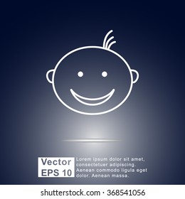Face sign icon, vector illustration. Flat design style 