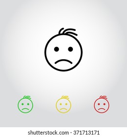 Face sign icon, vector illustration. Flat design style 