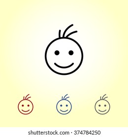 Face sign icon, vector illustration. Flat design style 