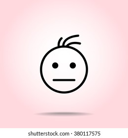 Face sign icon, vector illustration. Flat design style 