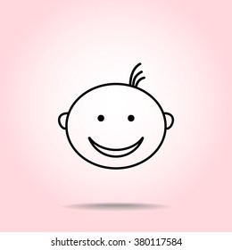 Face sign icon, vector illustration. Flat design style 