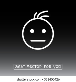 Face sign icon, vector illustration. Flat design style 