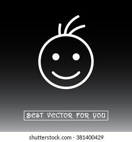 Face sign icon, vector illustration. Flat design style 