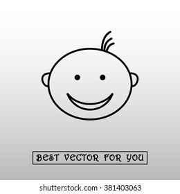 Face sign icon, vector illustration. Flat design style 