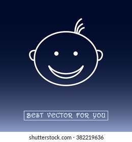 Face sign icon, vector illustration. Flat design style 