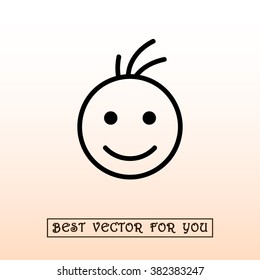 Face sign icon, vector illustration. Flat design style 