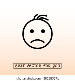 Face sign icon, vector illustration. Flat design style 