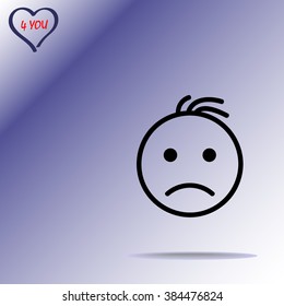 Face sign icon, vector illustration. Flat design style 