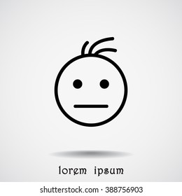 Face sign icon, vector illustration. Flat design style 