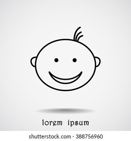 Face sign icon, vector illustration. Flat design style 