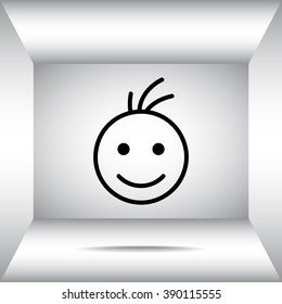 Face sign icon, vector illustration. Flat design style 