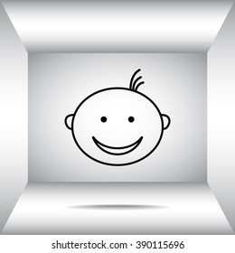 Face sign icon, vector illustration. Flat design style 