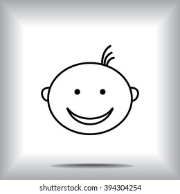 Face sign icon, vector illustration. Flat design style 