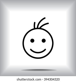 Face sign icon, vector illustration. Flat design style 