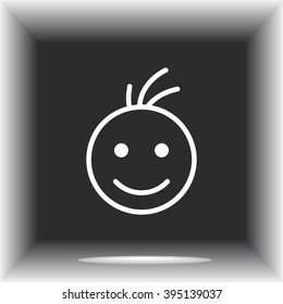 Face sign icon, vector illustration. Flat design style 