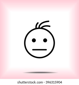 Face sign icon, vector illustration. Flat design style 