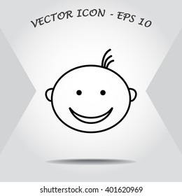 Face sign icon, vector illustration. Flat design style 