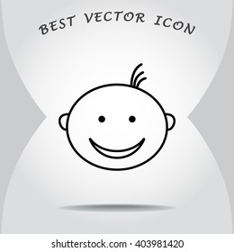 Face sign icon, vector illustration. Flat design style 