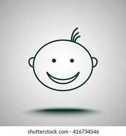 Face sign icon, vector illustration. Flat design style 