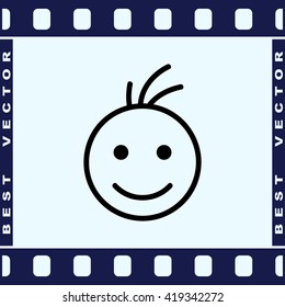 Face sign icon, vector illustration. Flat design style 