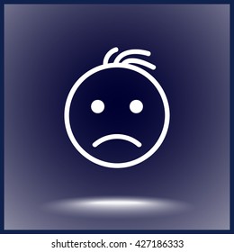 Face sign icon, vector illustration. Flat design style 