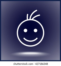 Face sign icon, vector illustration. Flat design style 