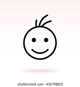 Face sign icon, vector illustration. Flat design style 