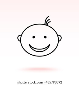 Face sign icon, vector illustration. Flat design style 