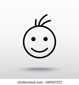 Face sign icon, vector illustration. Flat design style 
